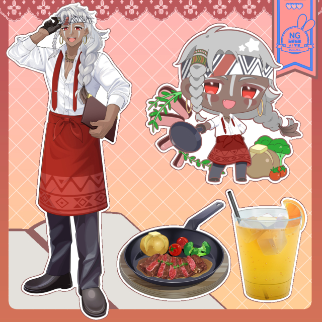 コラボカフェ風イラスト(男性キャラ)