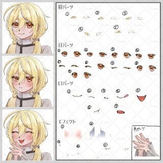 テキセ向け表情差分コマ