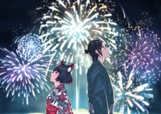 一枚絵背景付きイラスト