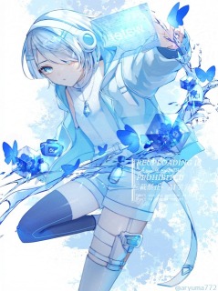 オリジナル青色&times;水