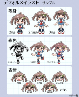 デフォルメイラストサンプル