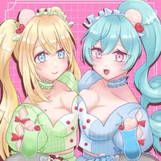 クリームソーダとメロンソーダ