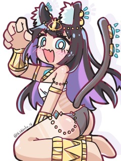 褐色エジプト猫耳ロリ