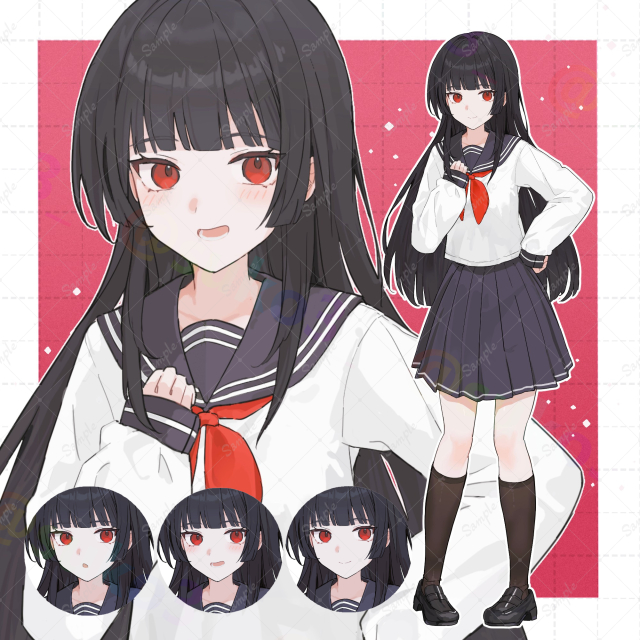 制服女子立ち絵（差分付き）