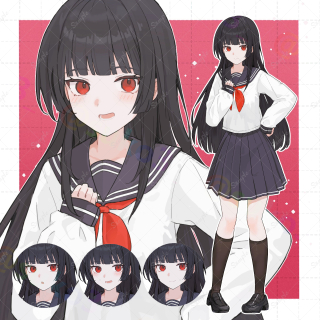 制服女子立ち絵（差分付き）