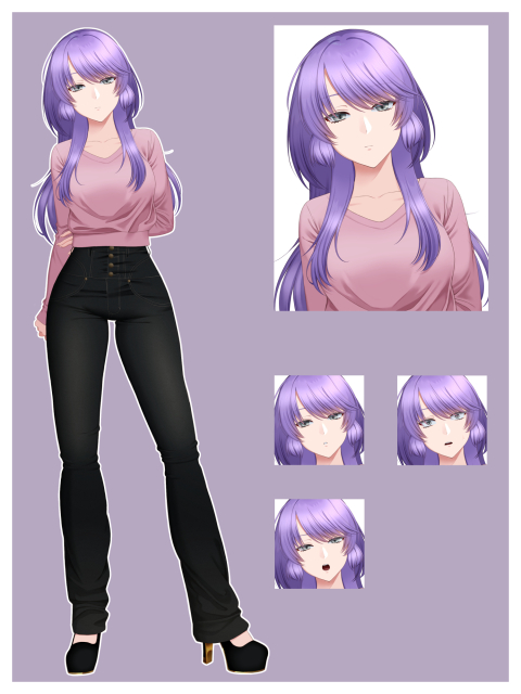 薄紫色の女性