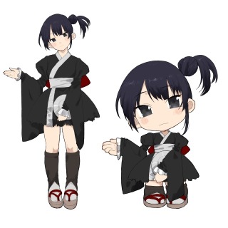 サンプル④　通常等身・SDキャラ比較例