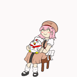 コケコックをボールにして遊ぶネネコちゃん