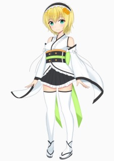 サンプルイラスト　アレンジ和服少女