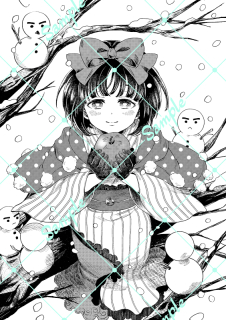 白黒イラストサンプル
