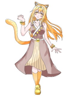 【TRPG・ゲーム用】茶髪の可愛い猫娘（立ち絵サンプル）