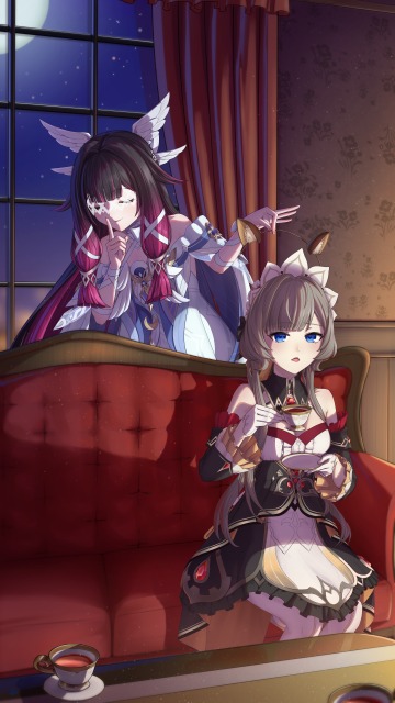 ファンアート　原神　コロンビーナとサンドローネ