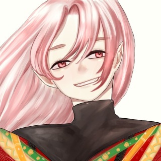 和服ピンク髪の妖怪お兄さん　厚塗りサンプル