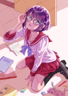メガネ女子　一枚絵