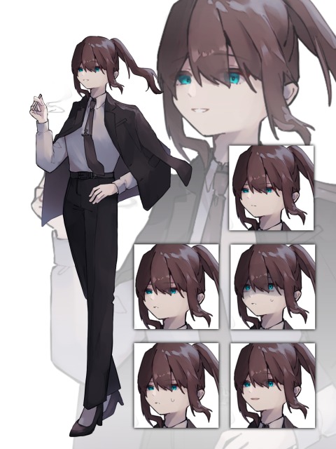 スーツの女性の立ち絵