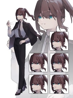 スーツの女性の立ち絵