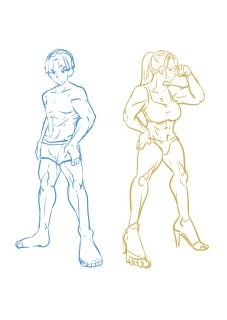 筋肉スケッチ、アクション描写サンプル