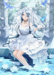 水鏡に咲く白