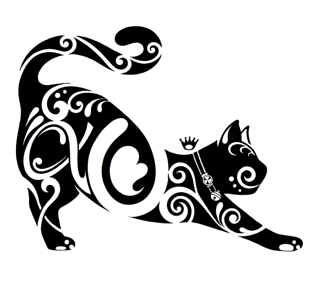 愛猫トライバルデザイン