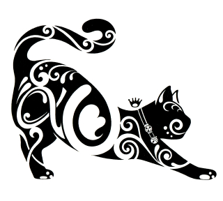 愛猫トライバルデザイン