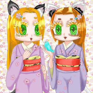 可愛い厚塗りテイストのオリキャライラスト。