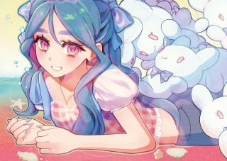 ピンク色のサムネイルイラスト