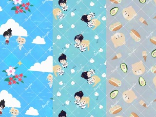 主線なしイラスト使用シームレスパターン
