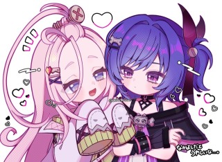 二次創作イラスト(バストアップ2人)