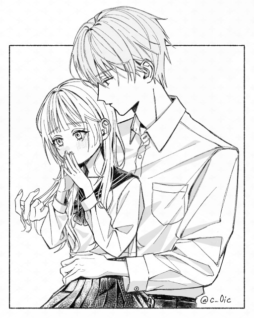 バストアップの漫画調のイラスト