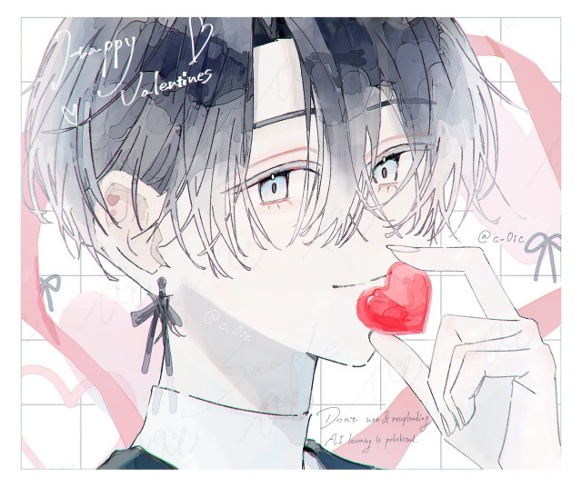 透明感のある顔のみのイラスト