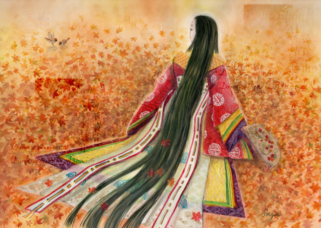 一枚絵　秋の紅葉がテーマ