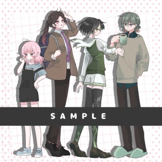 アニメ塗りイラスト人物作例─sample