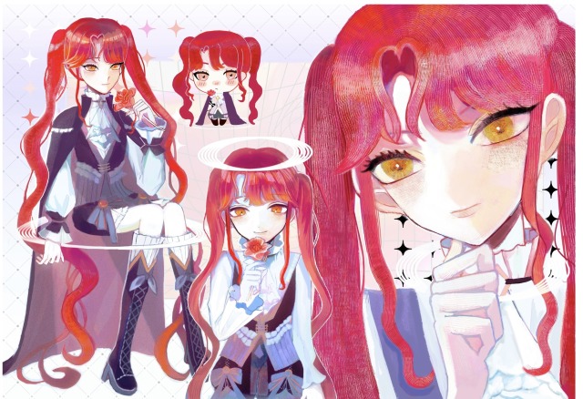 詰め込みイラスト　ピンク　少女