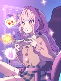 ゲームをしている女の子