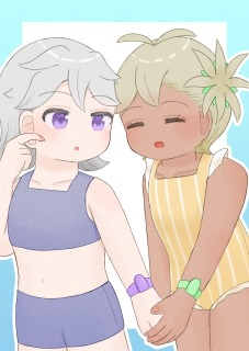 プールに来たふたり