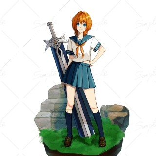 セーラー服　女子　大剣