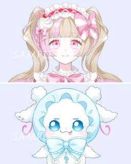 ご依頼イラスト（女の子とマスコット）