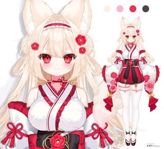 vtuber立ち絵、三面図sample