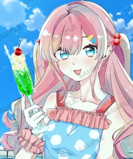 サンプル【夏+女の子+バストアップ＋小物】