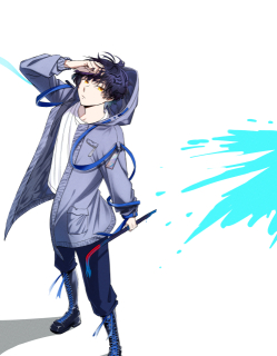 青い