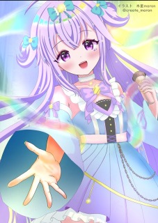 星降るステージ｜手を差し伸べる幻想少女の一枚絵