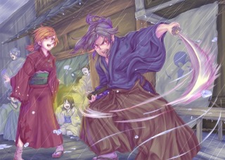 雨を斬る