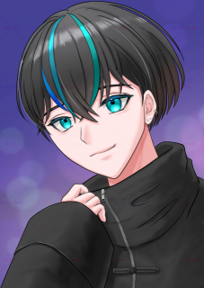 黒髪チャイナアウターの男の子