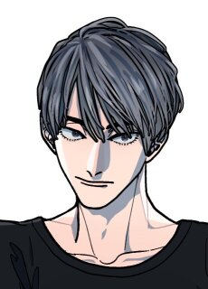 男性立ち絵の顔アップ