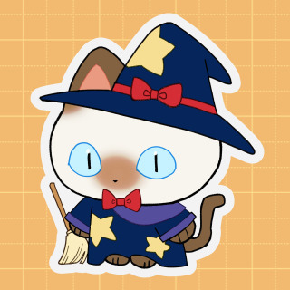 ハロウィンミニキャライラスト（猫）